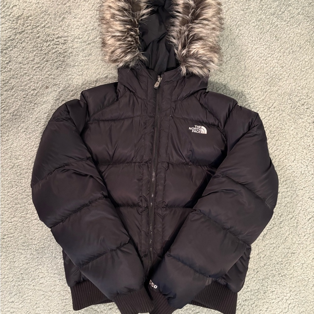 The North Face Black Jacket with Faux Fur Trim